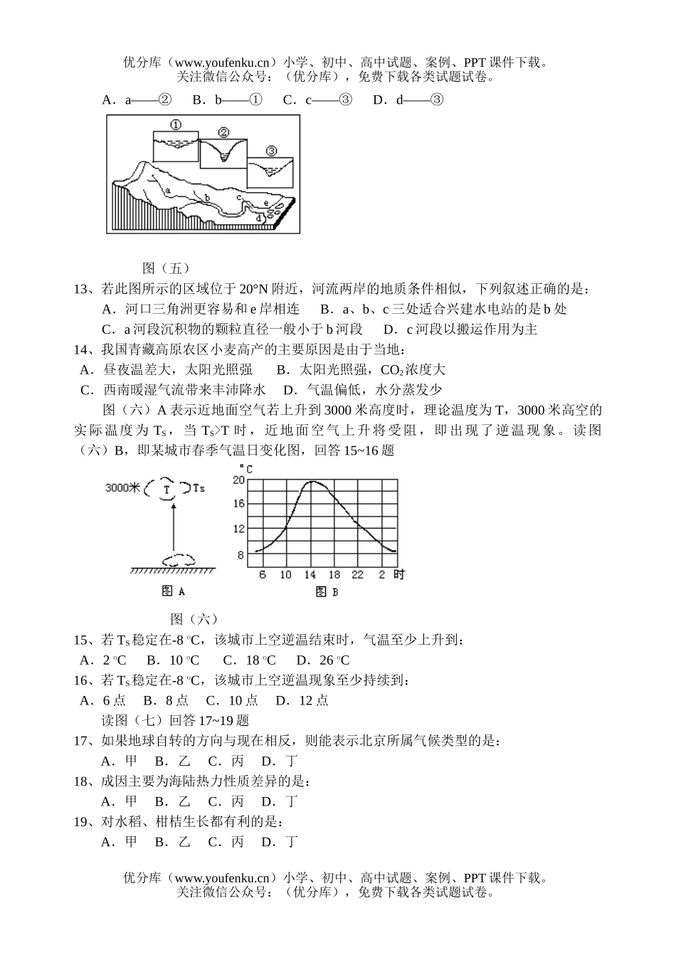 高中二年级地理测试卷_第3页