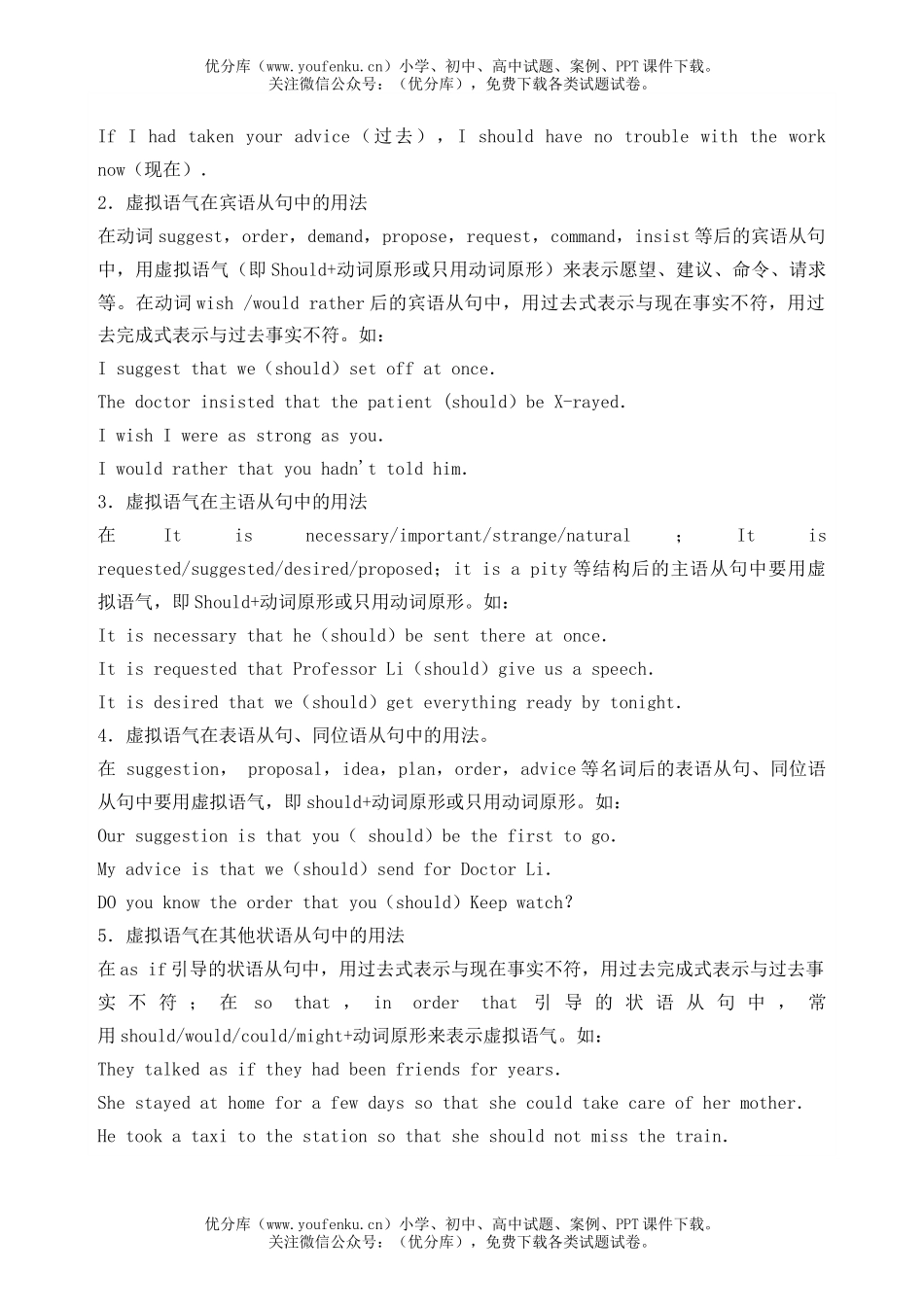 高中三年级英语高考虚拟语气命题走向与应试策略试卷_第2页