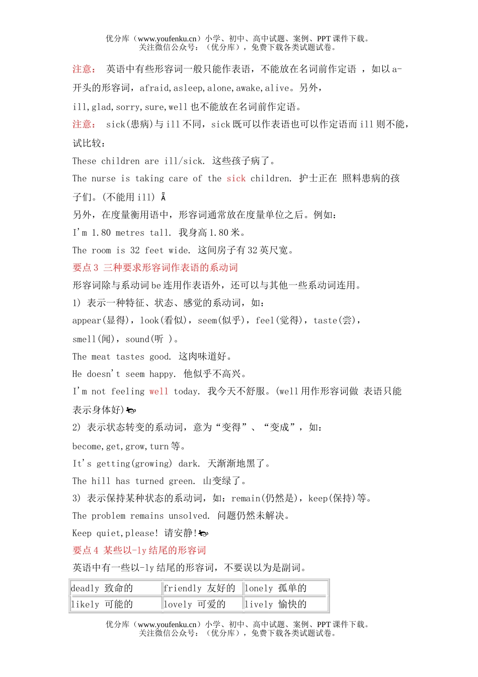 高中三年级英语形容词和副词试卷_第2页