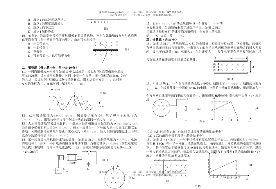 高中三年级物理高第六次考试卷_第2页