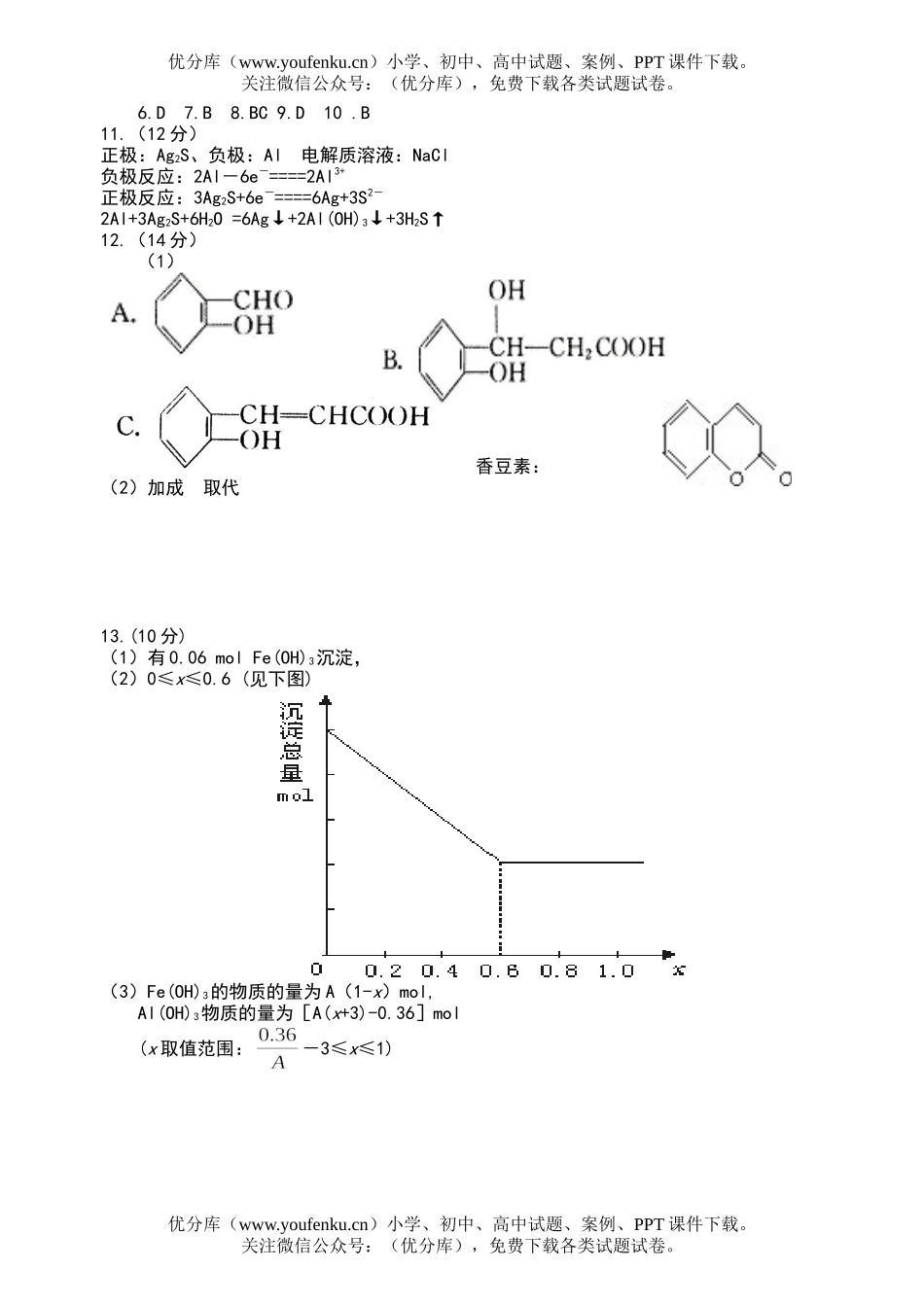 高中三年级化学第一学期期末模拟二试卷_第3页