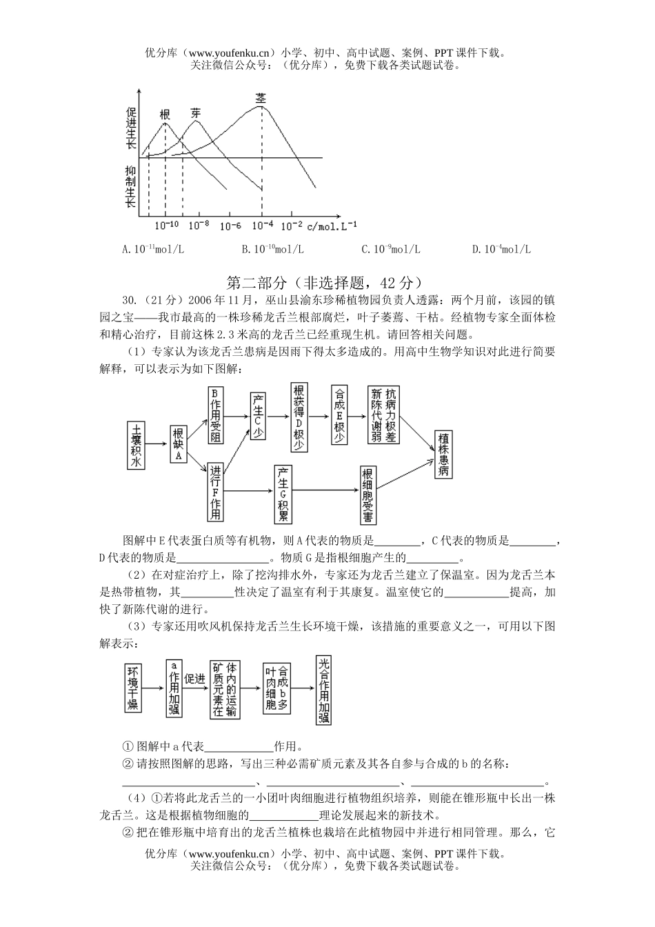 高中三年级生物2007第一次联合诊断考试理综试卷_第2页