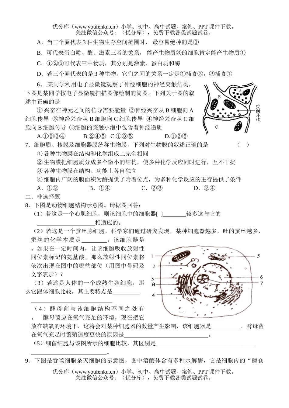 高中三年级生物高考强化训练1试卷_第2页