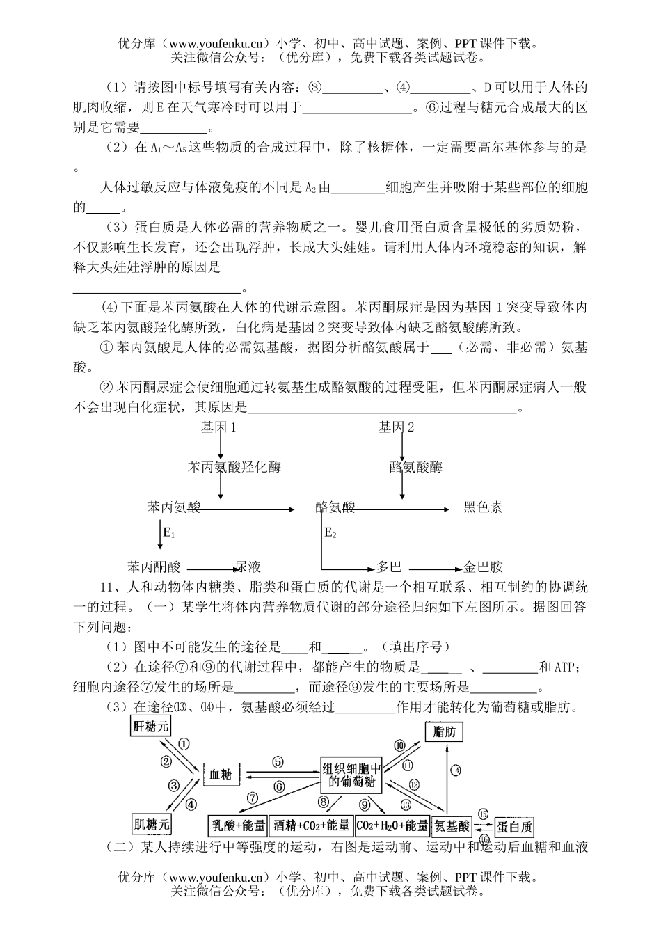 高中三年级生物限时练习3试卷_第3页