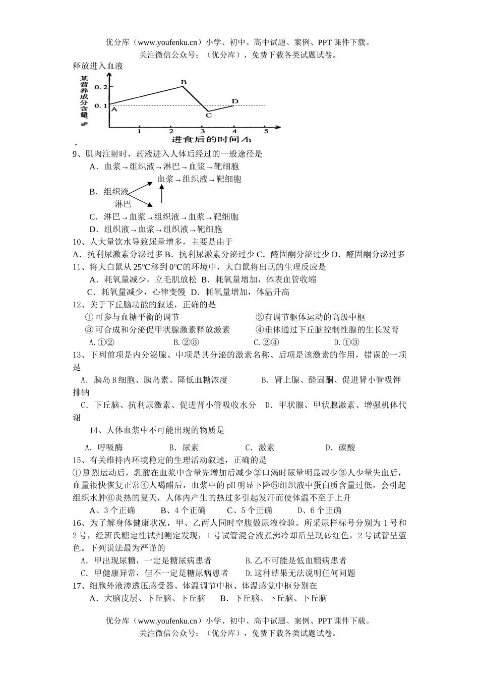 高中三年级生物第一次月考试卷_第2页