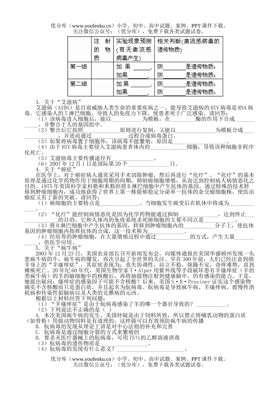 高中三年级生物高考强化训练14试卷_第2页