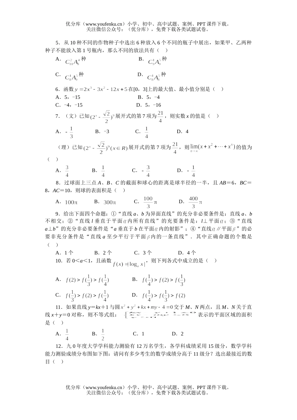 高考数学新教材高考模拟题精编详解第04套试卷_第2页