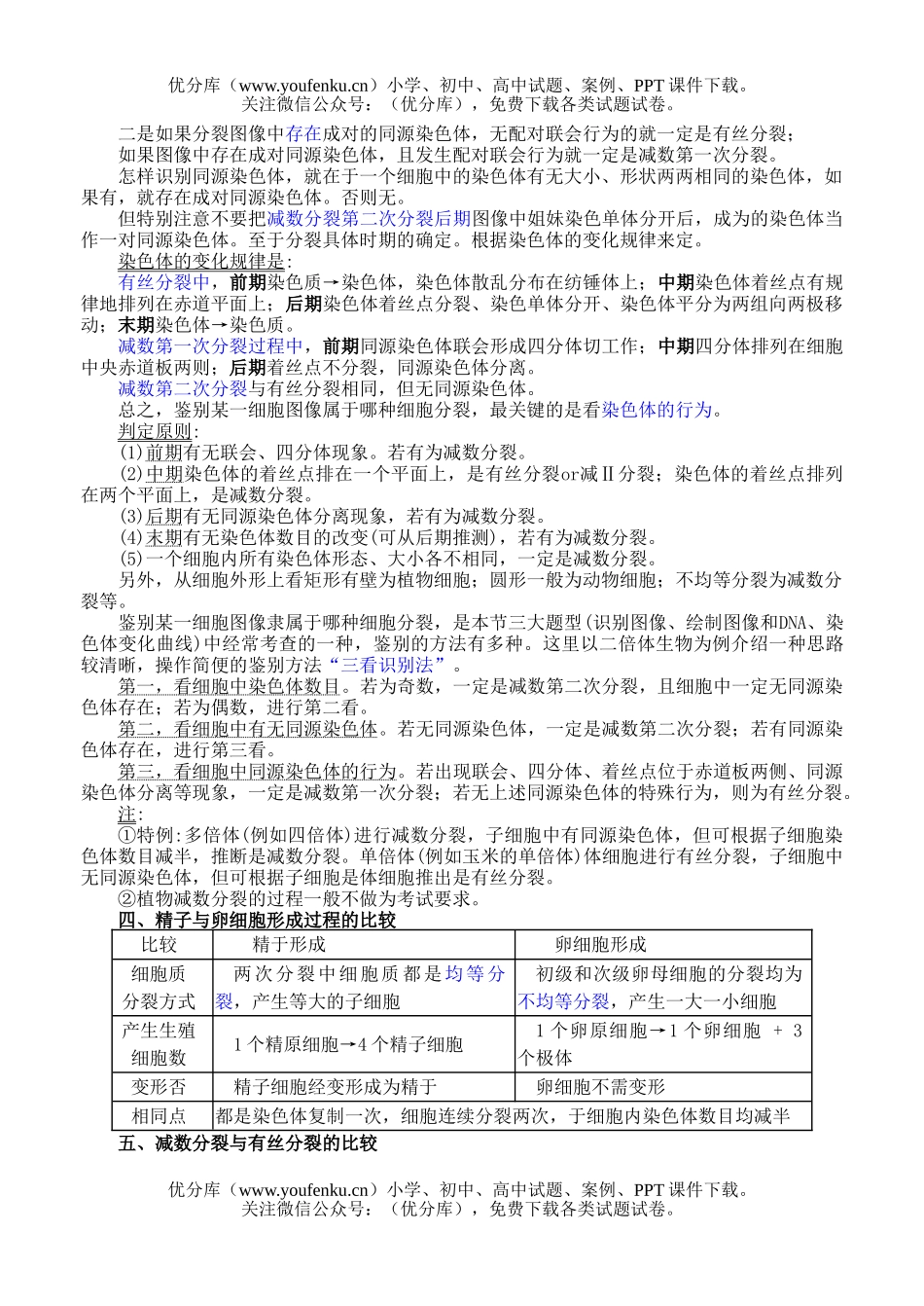 高中三年级生物减数分裂与有性生殖测试卷_第2页