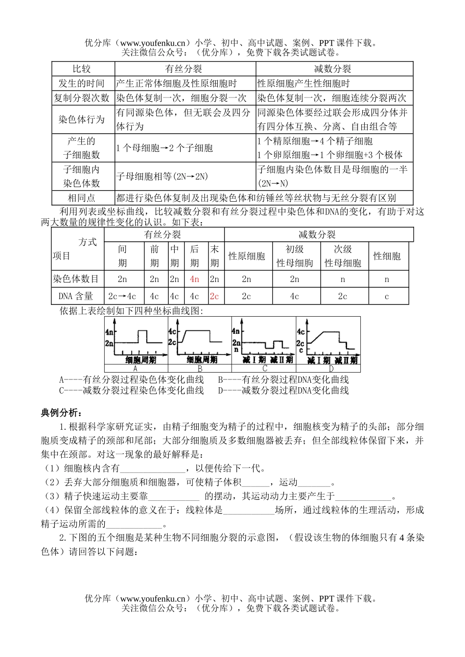 高中三年级生物减数分裂与有性生殖测试卷_第3页
