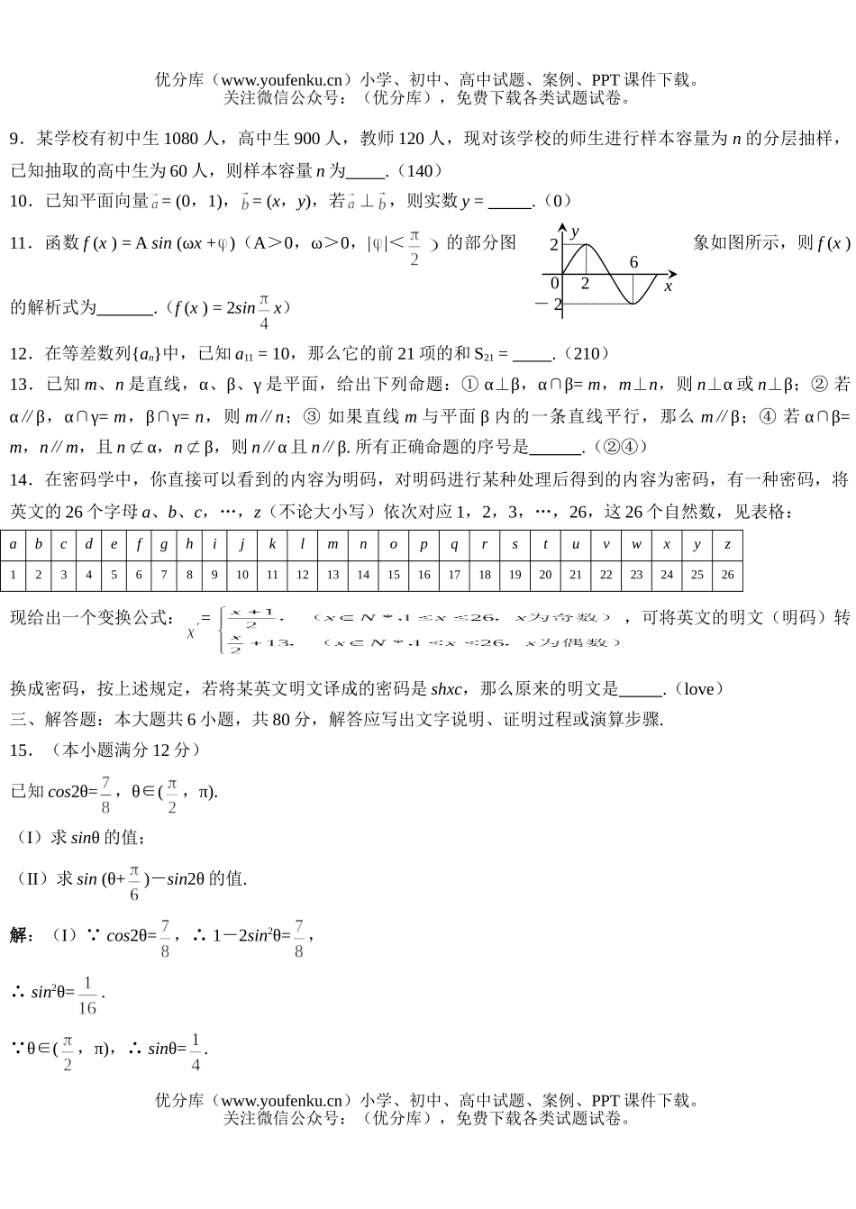 高考数学高考冲刺阶段模拟题(一)试卷_第2页