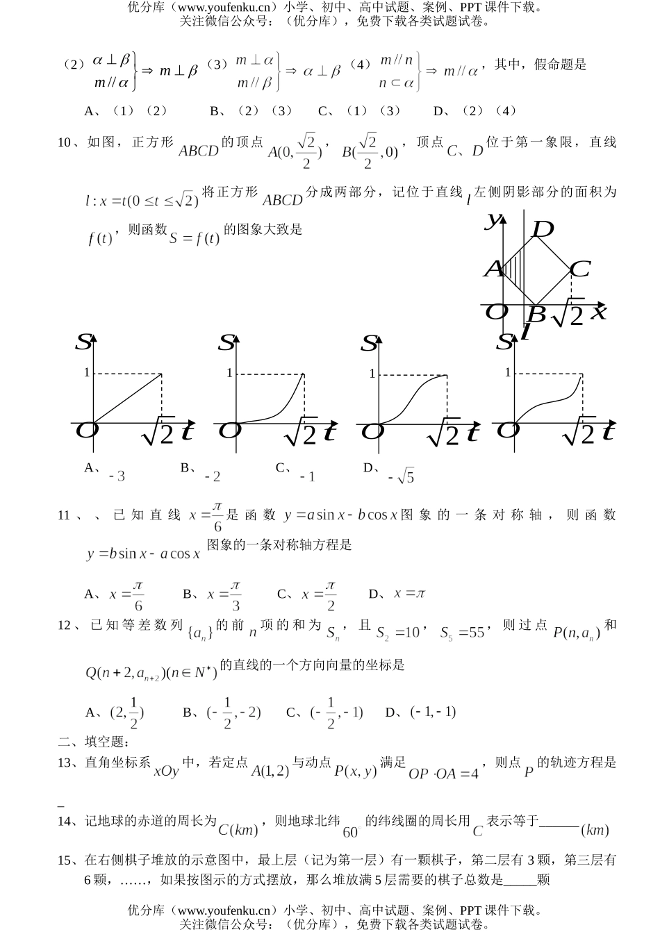 高考数学高考苏州市教学调研测试卷_第2页