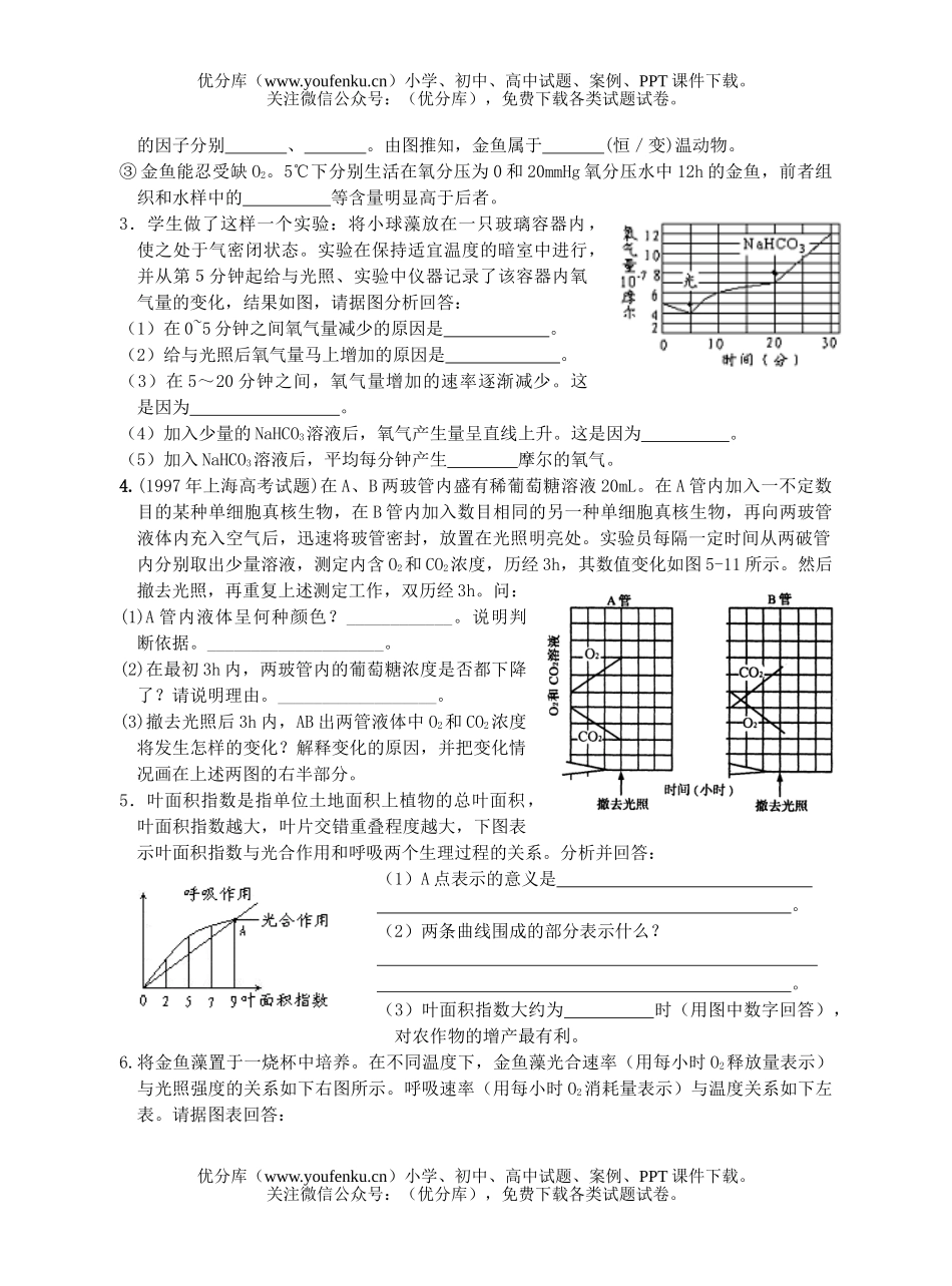 高中三年级生物植物代谢经典练习题试卷_第2页
