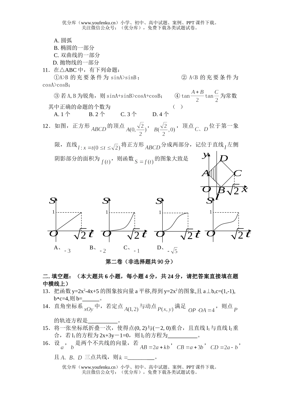 高考数学高考江苏省扬州中学月考试卷_第2页