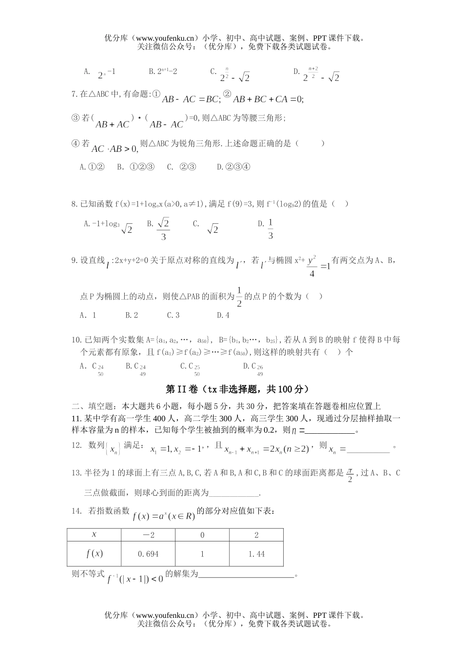 高考数学高考江苏省南通中学调研试卷_第2页
