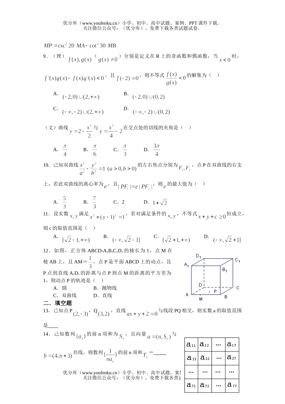 高考数学高考测试卷_第2页