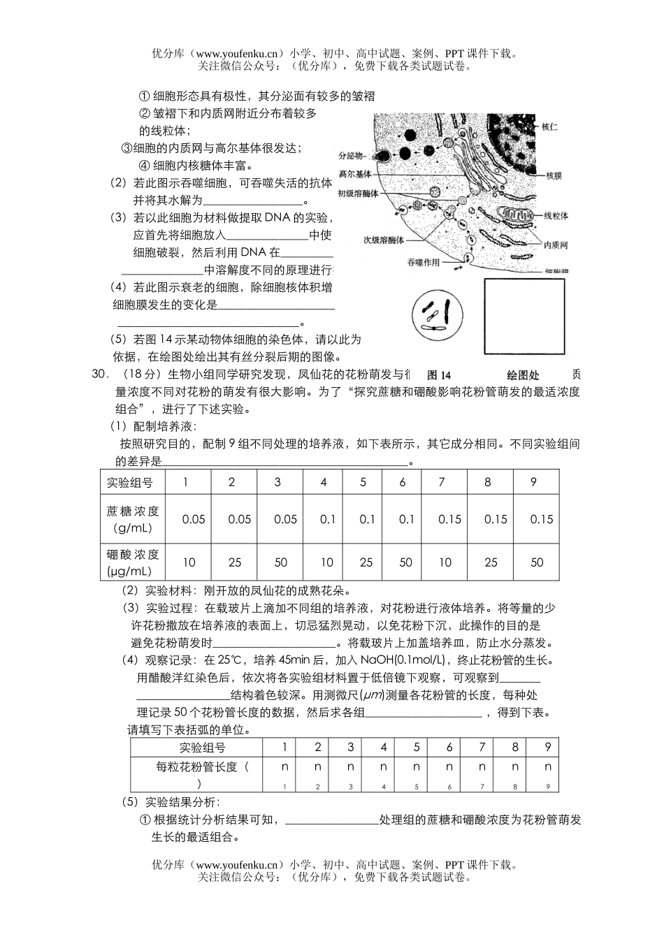 高中三年级生物适应性训练8试卷_第2页