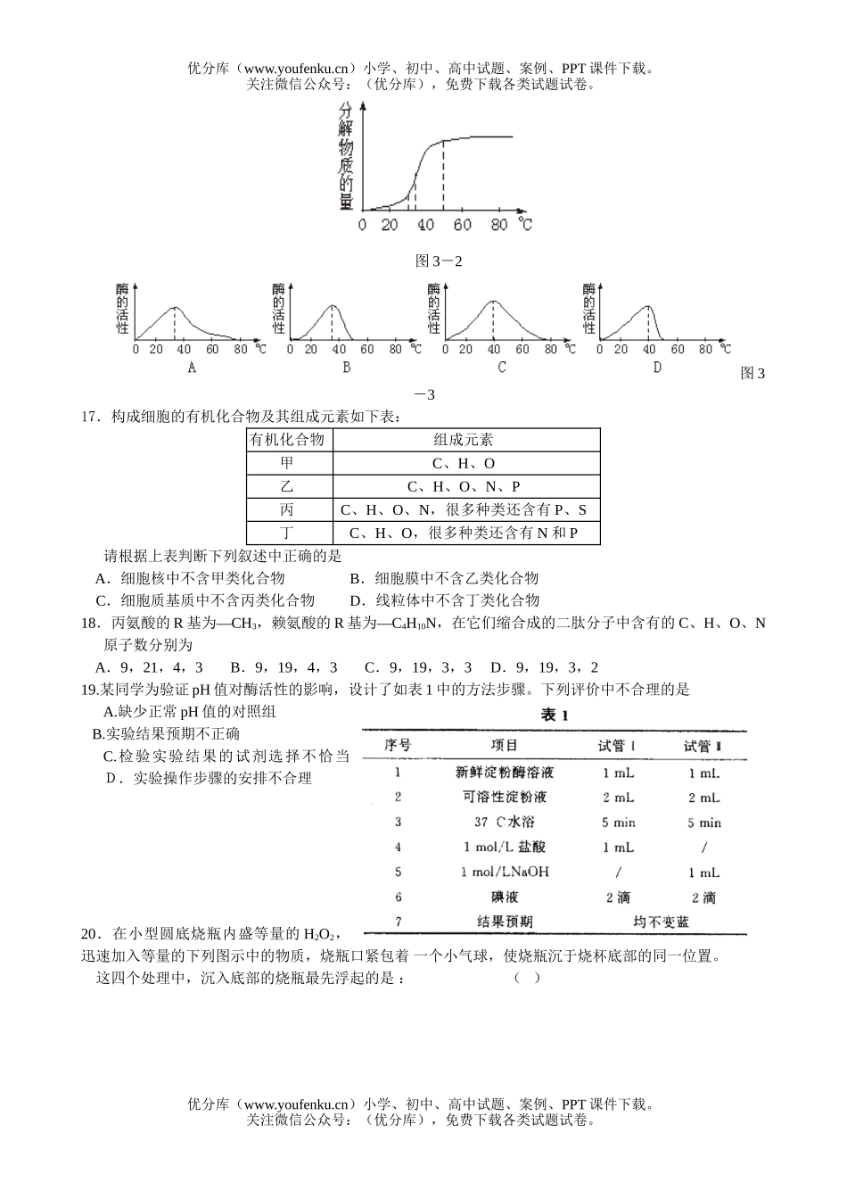 高中三年级生物第一轮模拟试卷_第3页
