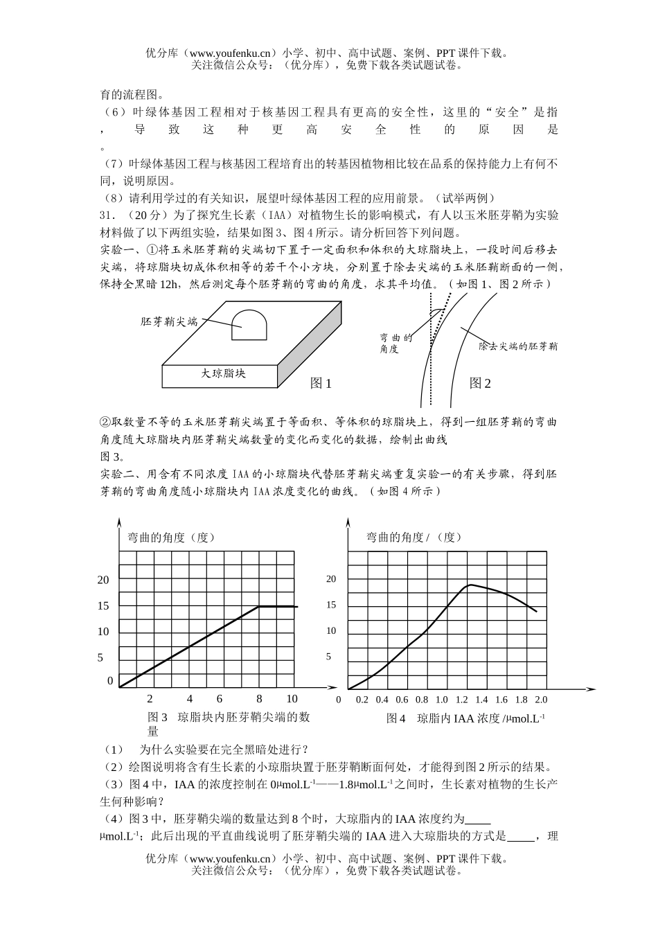 高中三年级生物理综复习测试卷_第2页