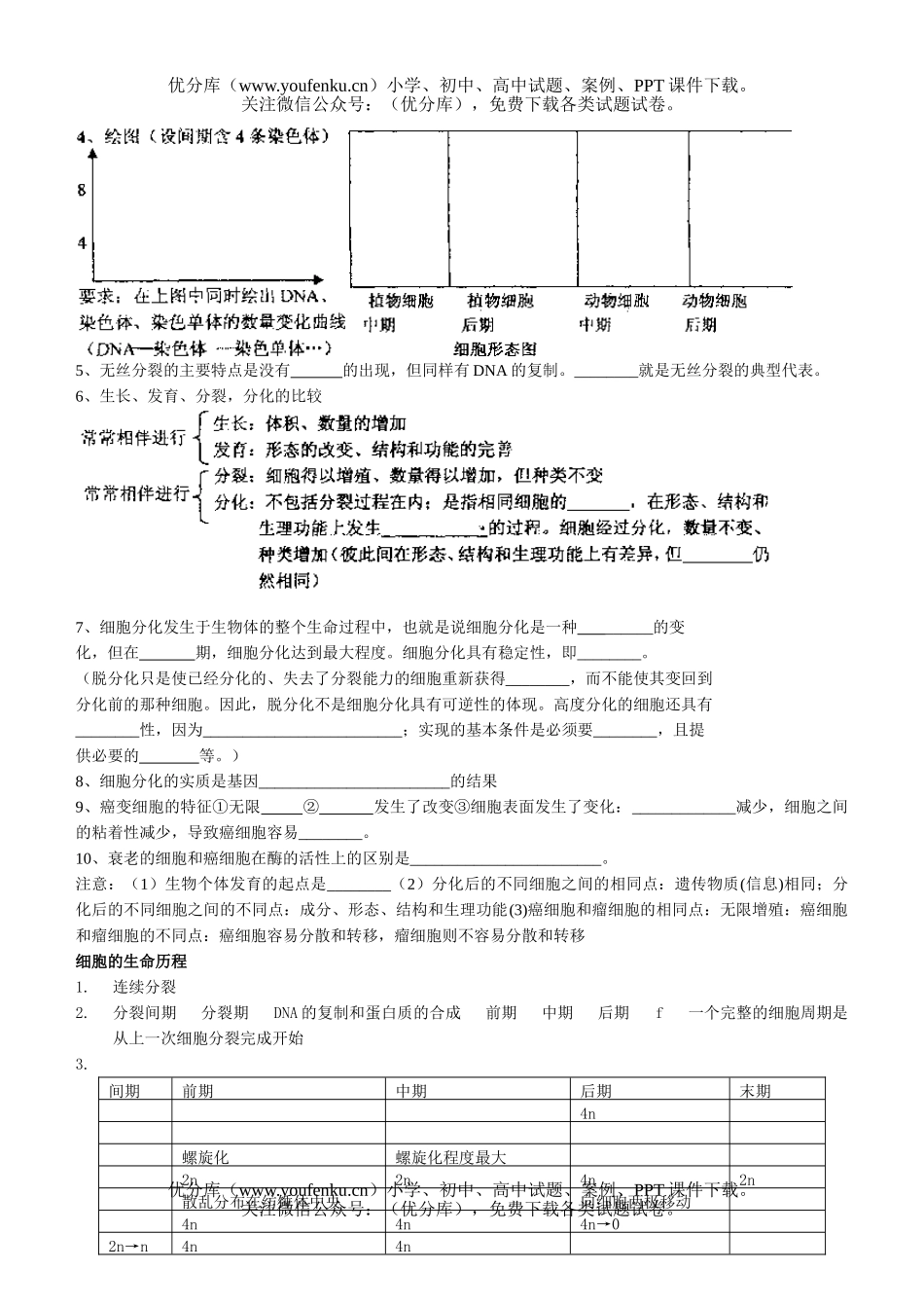 高中三年级生物基础知识过关练习试卷_第2页