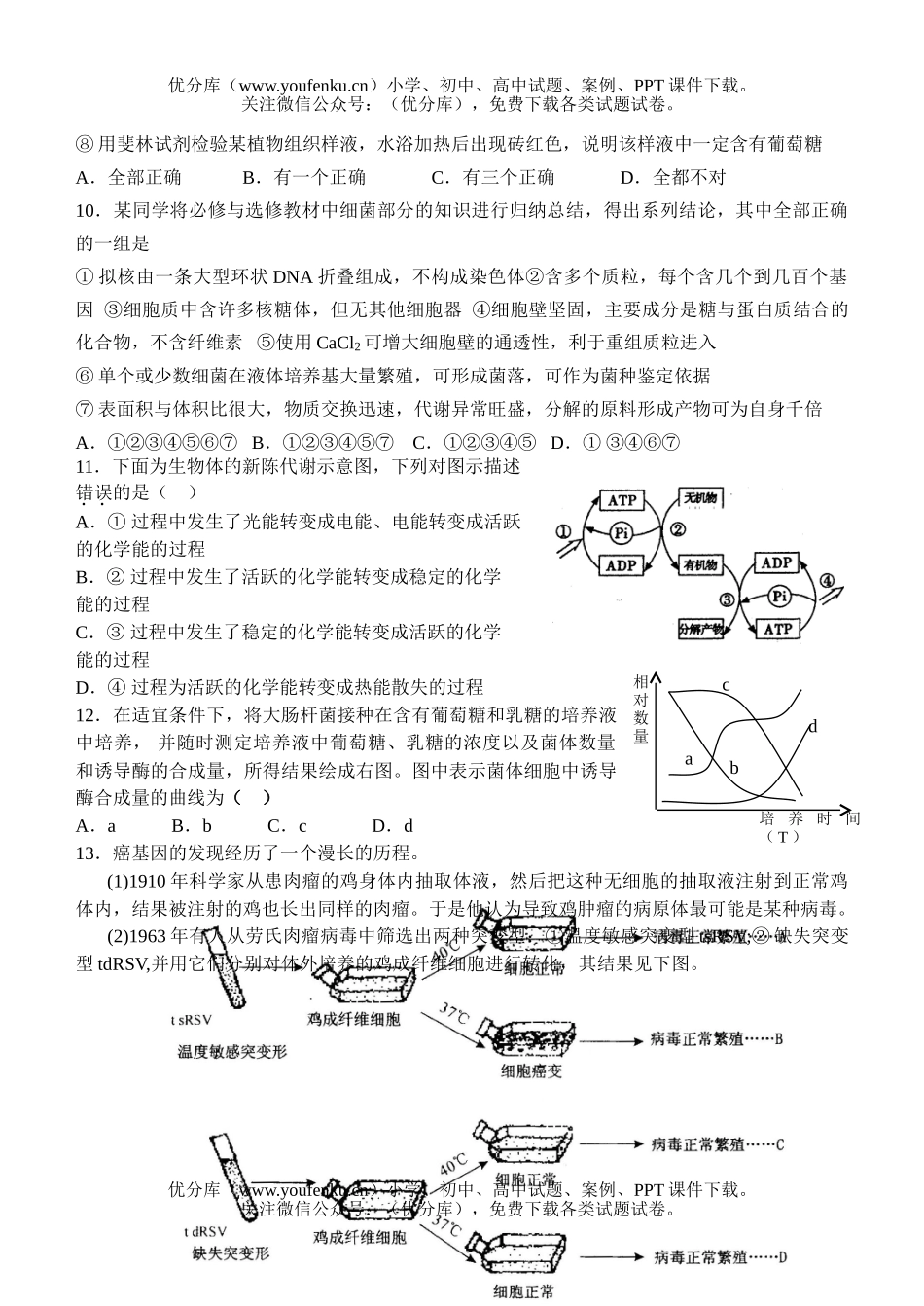 高中三年级生物尖子生辅导8试卷_第3页