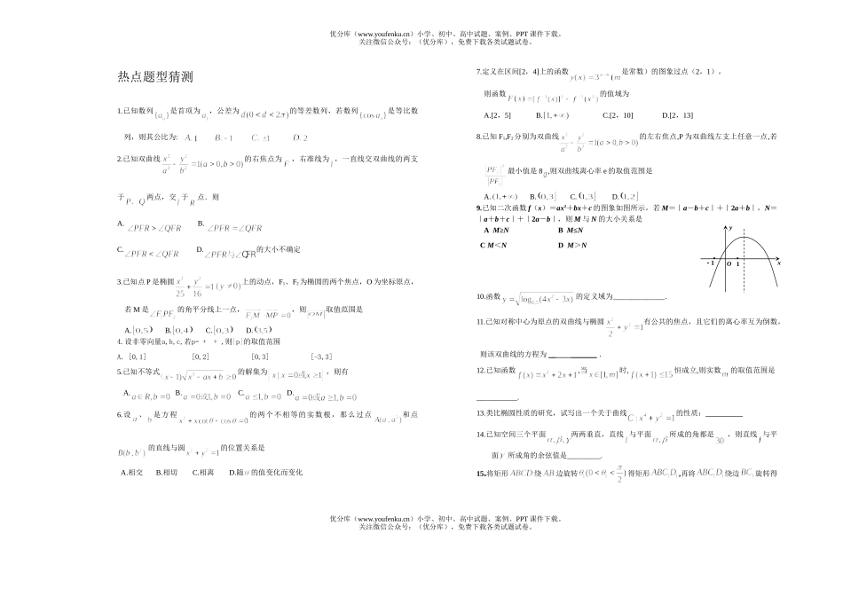 高考数学高考热点题型猜测试卷_第1页