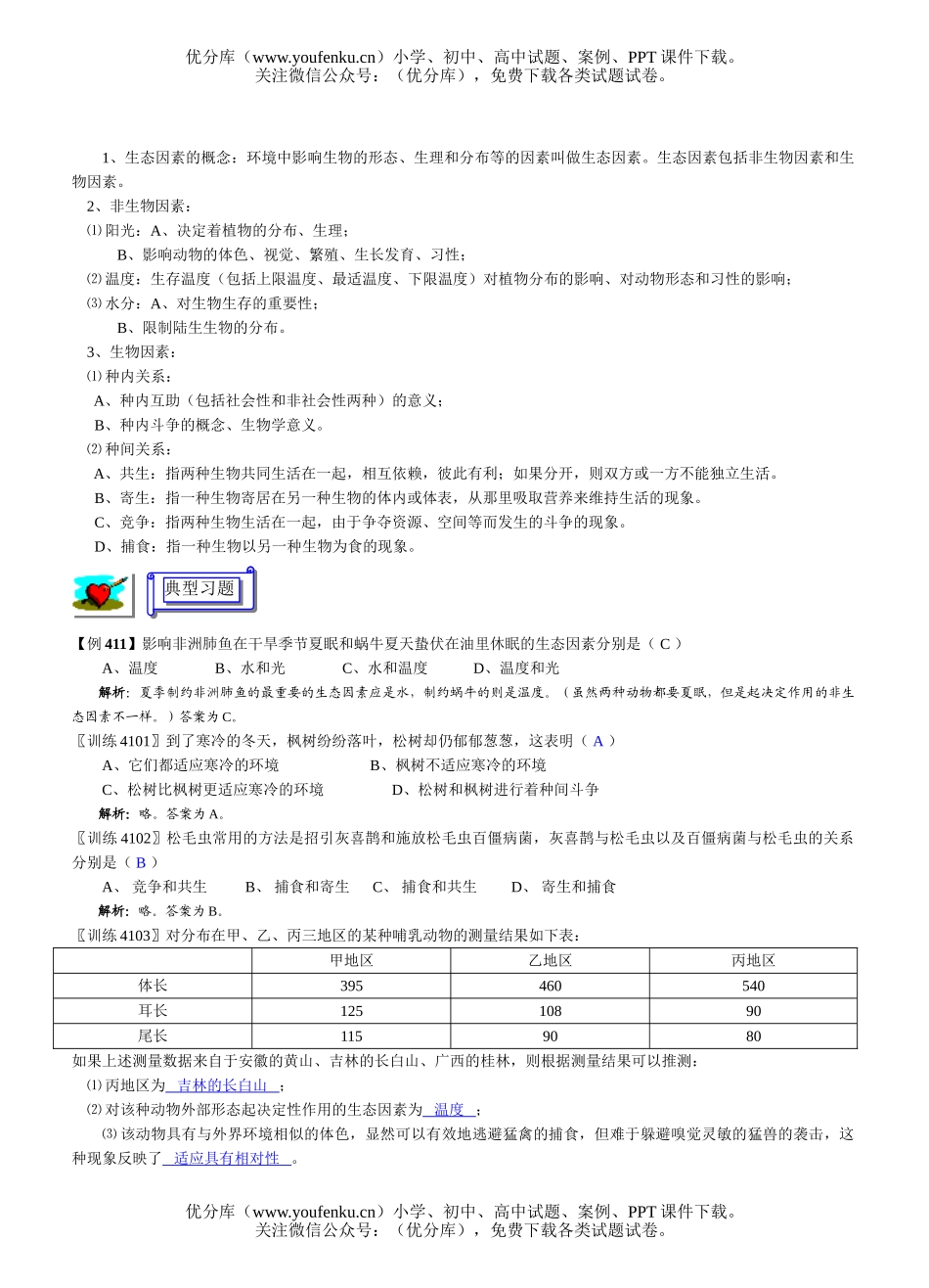 高中三年级生物生态专题练习试卷_第2页