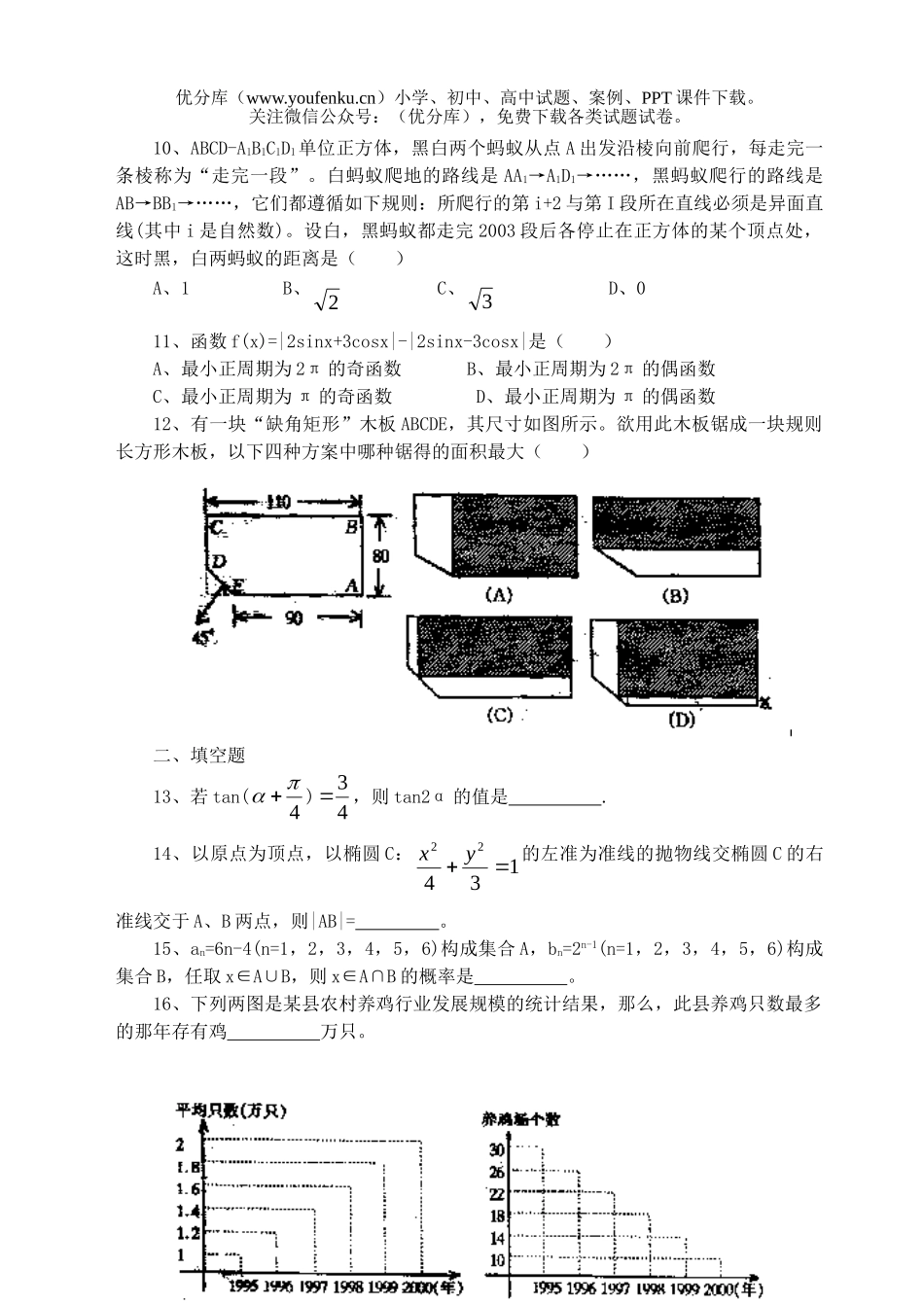 高考数学高考模拟试卷_第2页