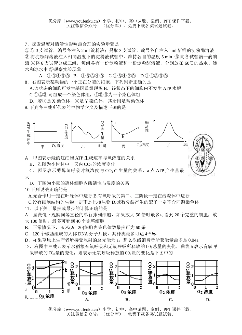 高中三年级生物复习周练试卷_第2页