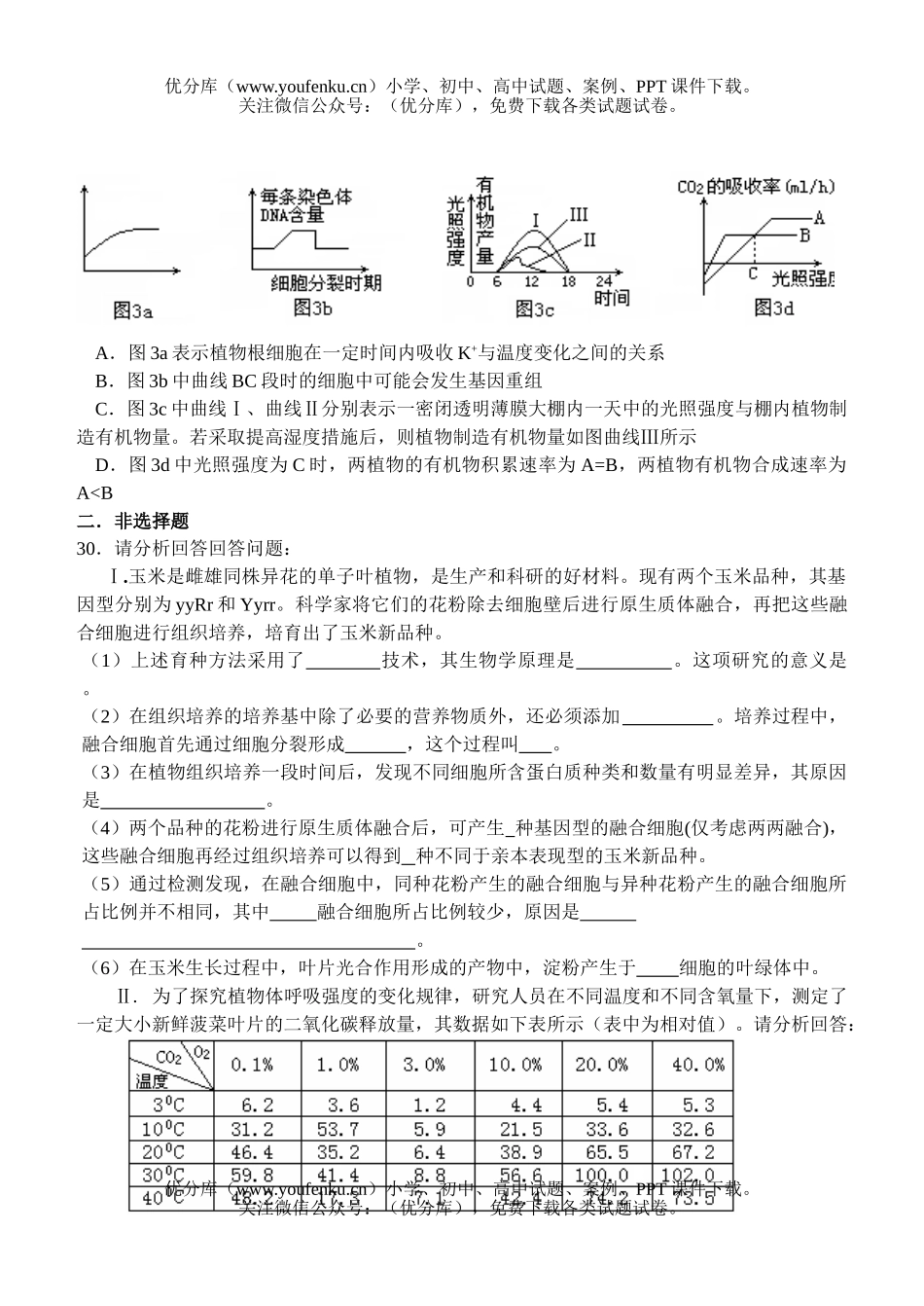 高中三年级生物高考二轮复习课时测试17试卷_第2页