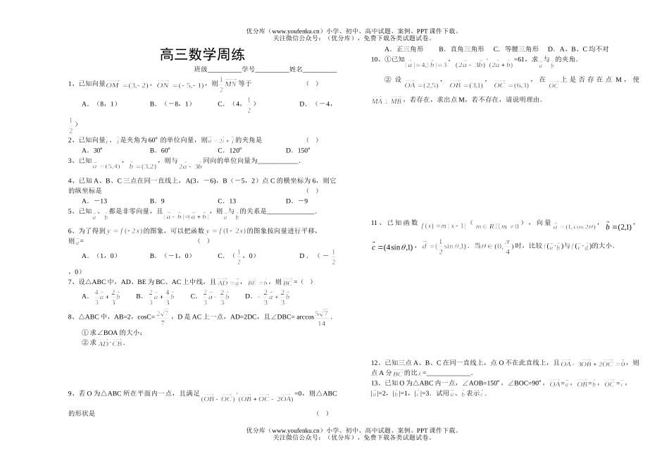 高考数学周练试卷_第1页