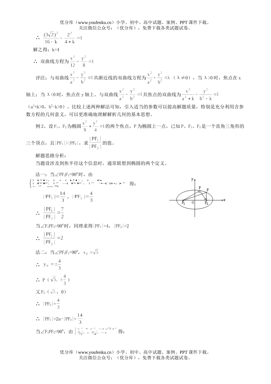 高考数学高考圆锥曲线方程复习训练试卷_第3页