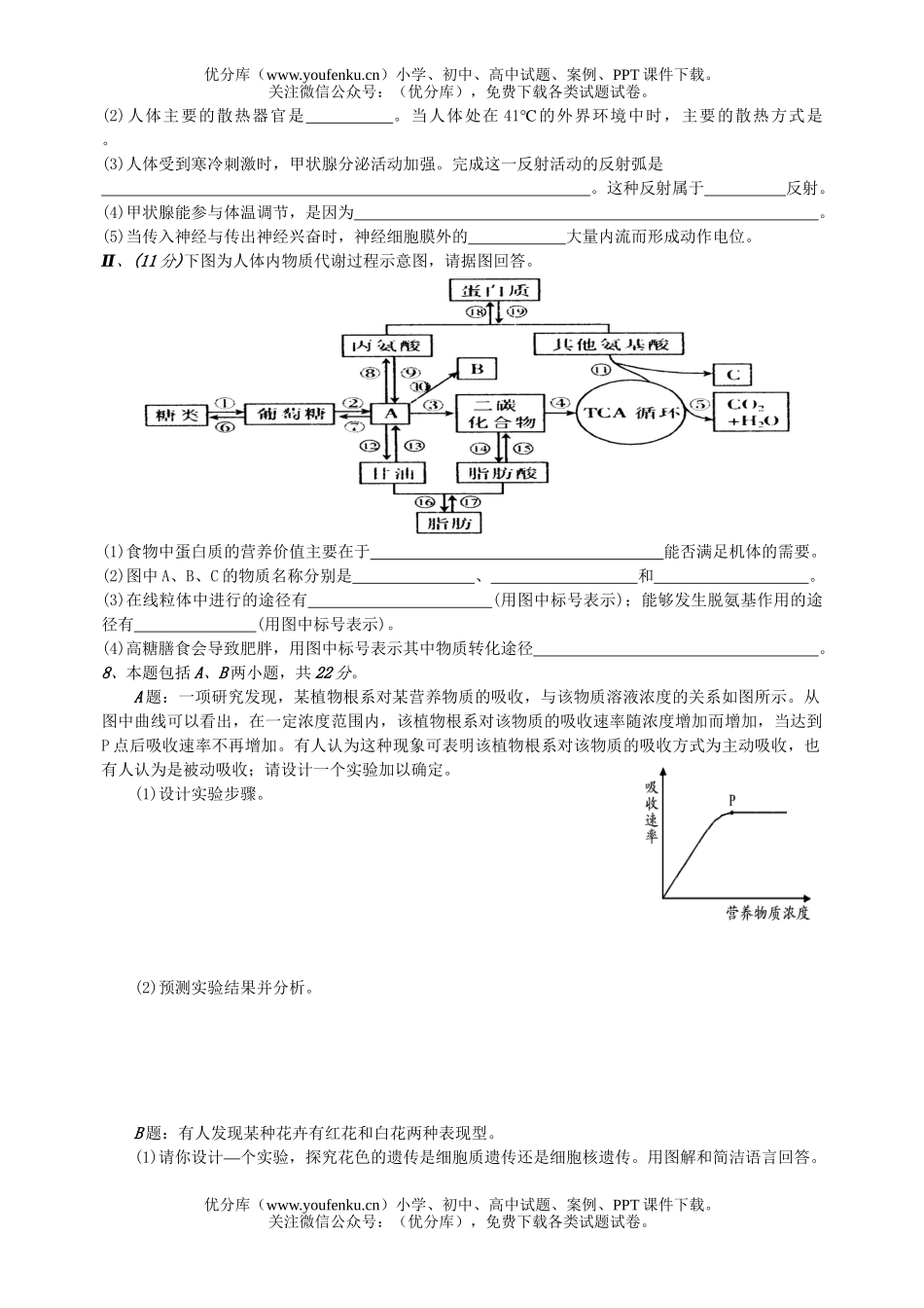 高中三年级生物复习测5试卷_第2页