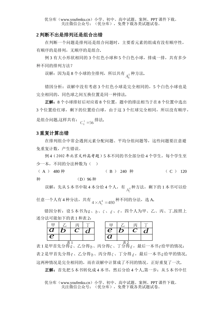 高考数学高考排列组合易错题分析试卷_第2页