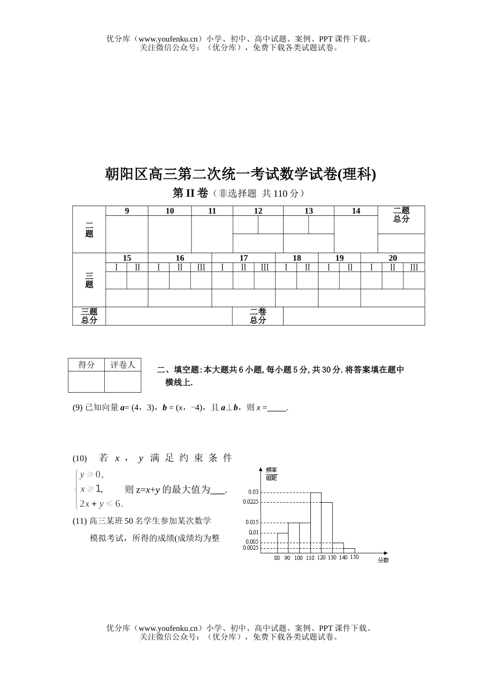 高考数学高考二模(理)试卷_第3页
