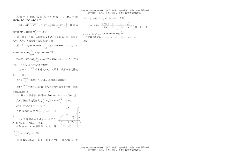 高考数学高考仿真(文科)试卷_第3页