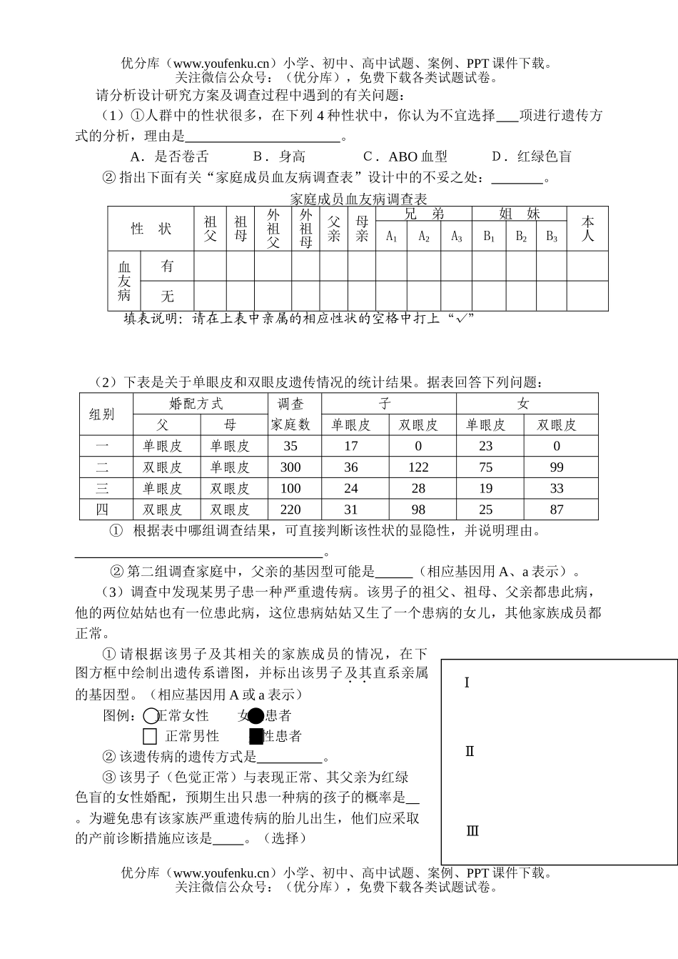 高中三年级生物理综能力测试模拟试卷_第3页