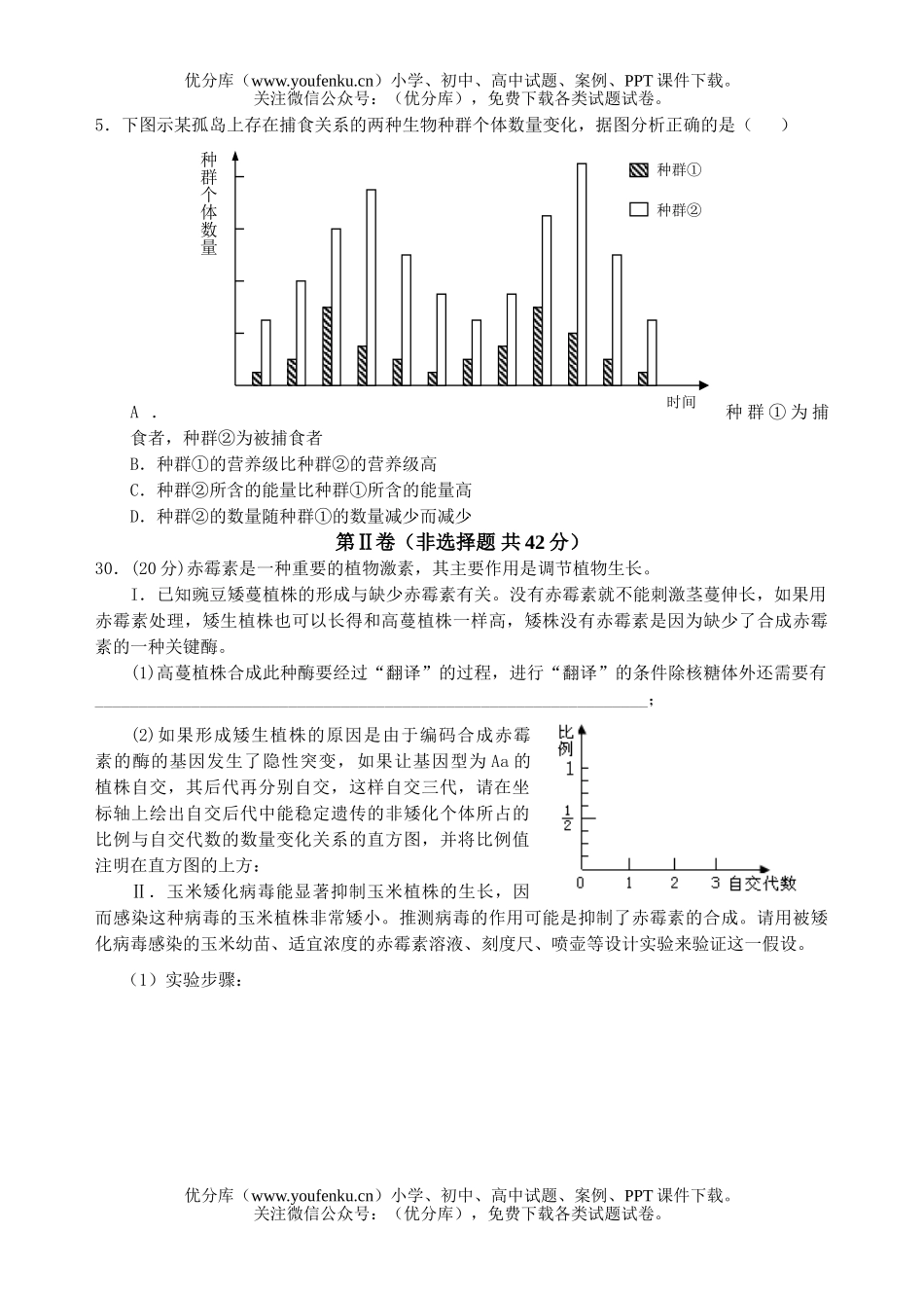 高中三年级生物理综限时训练题6试卷_第2页
