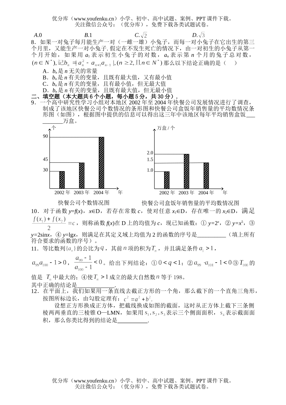 高考数学高考综合模拟试卷_第2页
