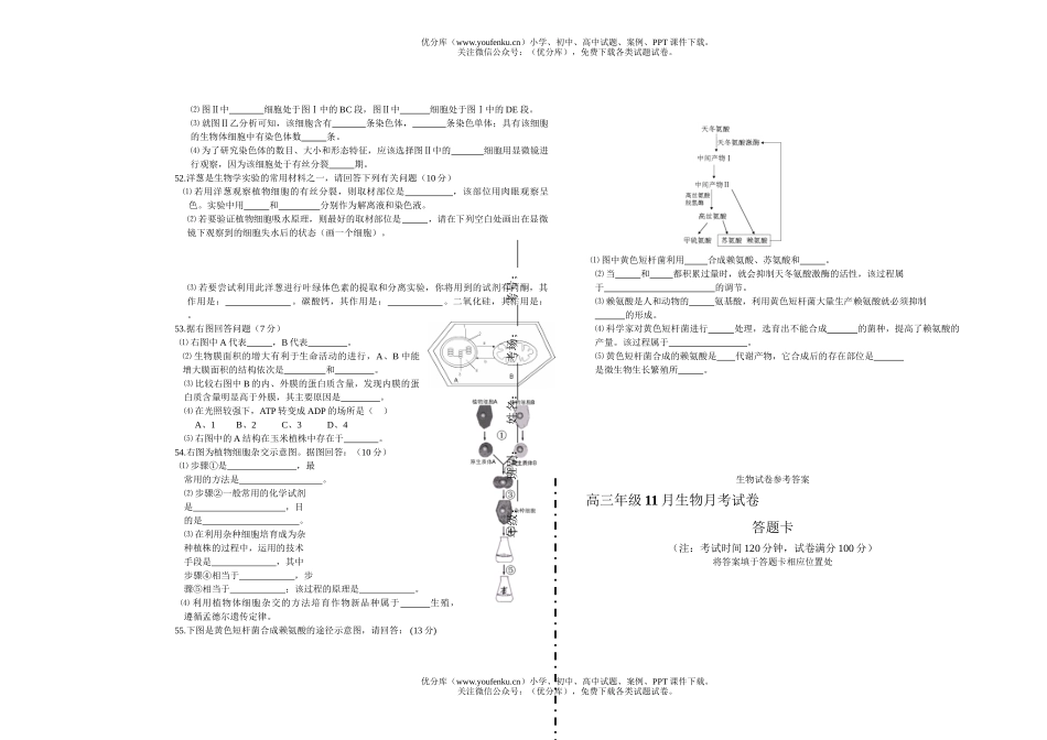 高中三年级生物高11月月考试卷_第2页