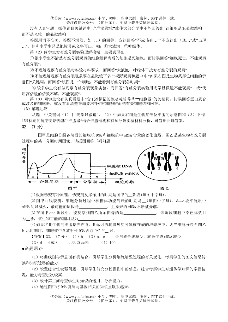 高中三年级生物08届一模科第二卷分析试卷_第2页