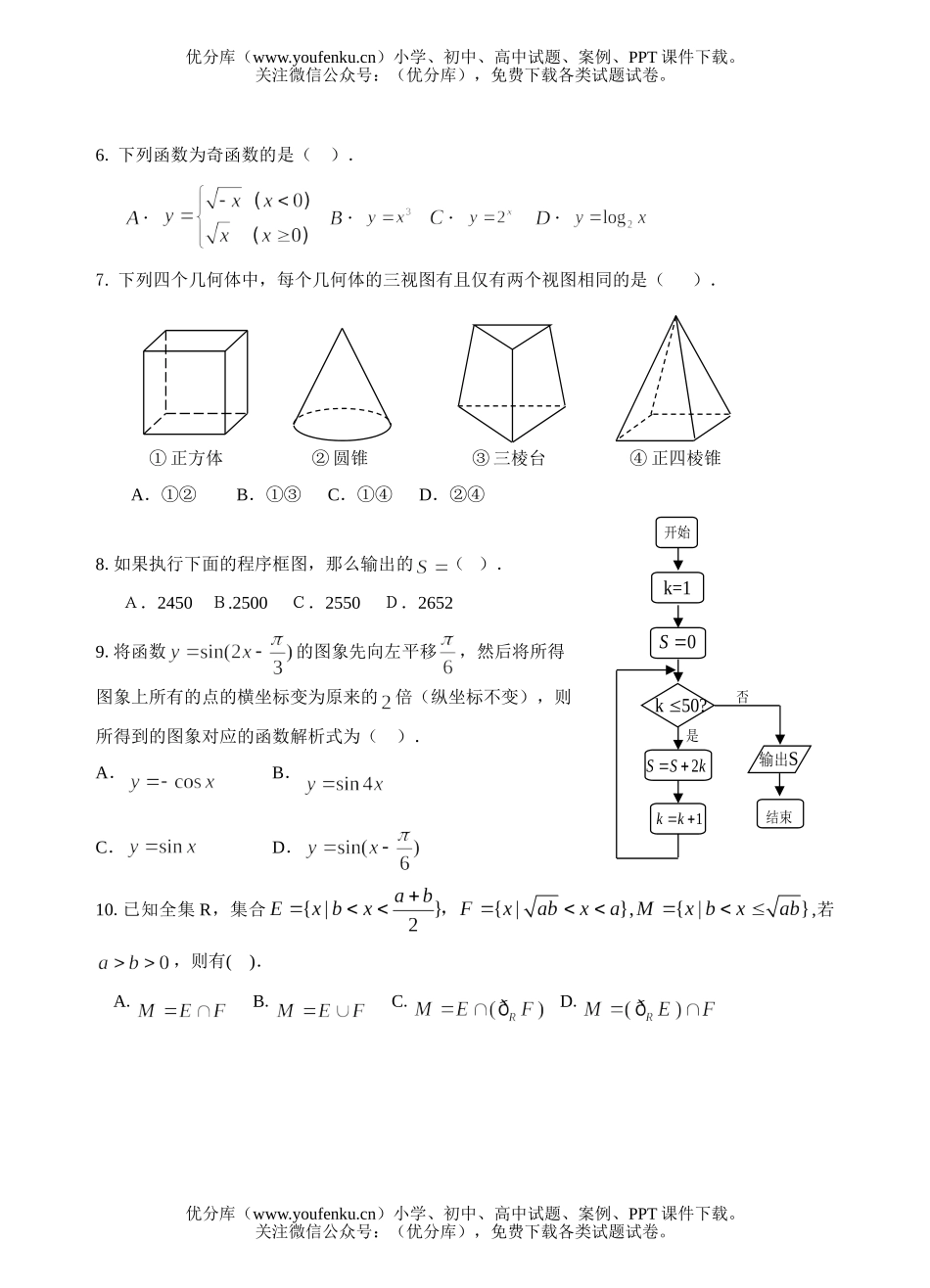 高考数学08届高考文科第二次调研考试卷_第2页