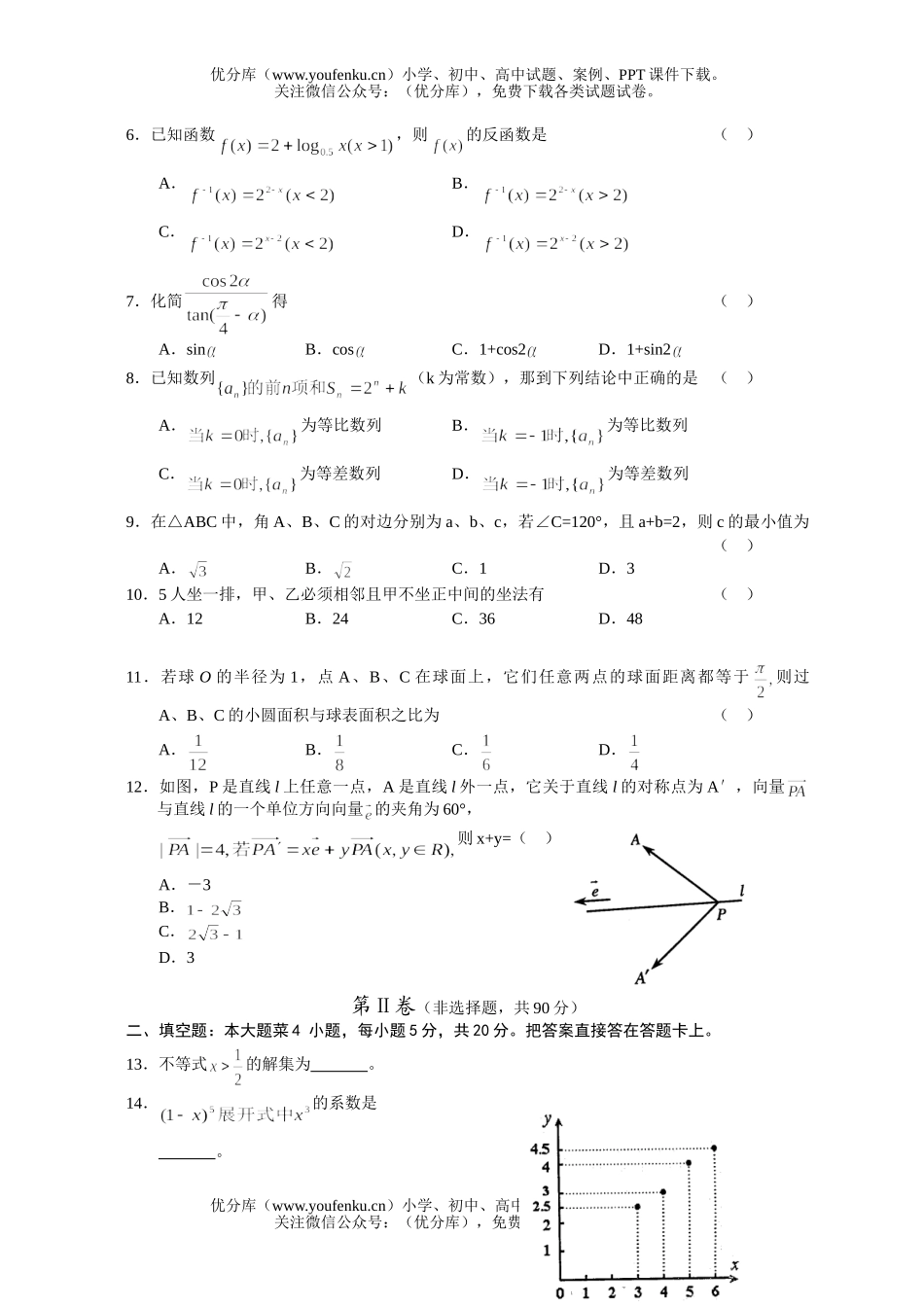 高考数学08届高考文科复习教学质量检测试卷_第2页
