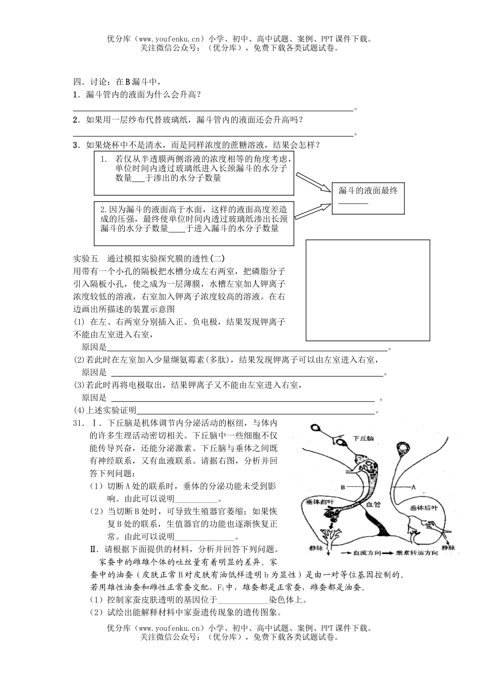 高中三年级生物08届班限时训练题1试卷_第2页
