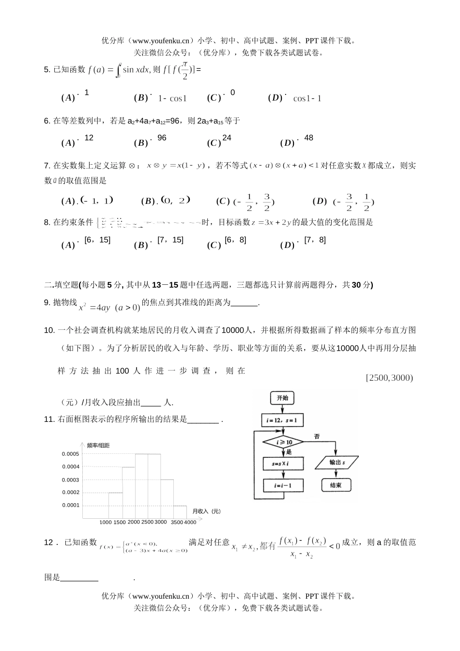 高考数学08届高考理科摸底考试卷_第2页