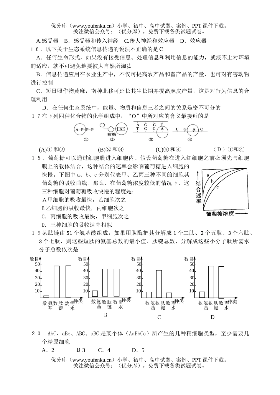 高中三年级生物08届高考冲刺试卷_第2页