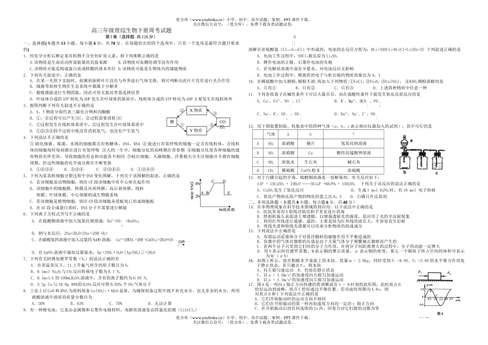 高中三年级生物高理综下册周考试卷_第1页