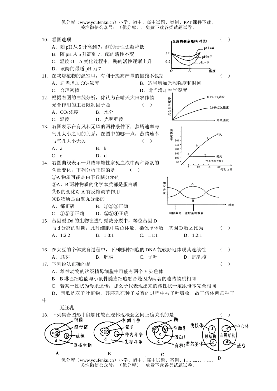 高中三年级生物08届高第一次联考试卷_第1页