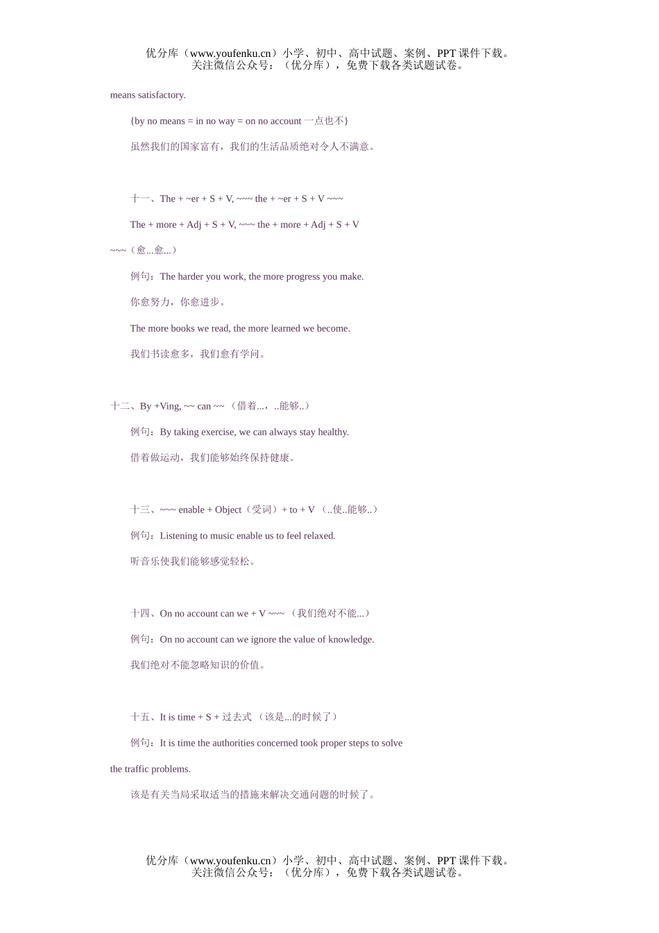 高考英语高考实用句型试卷_第3页