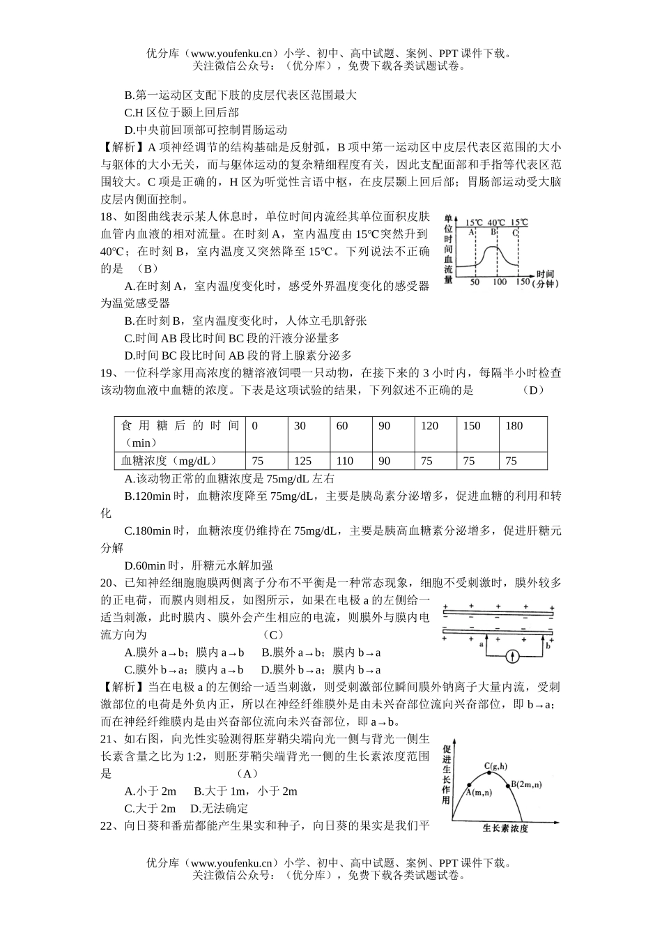 高中三年级生物上学期月考五试卷_第3页