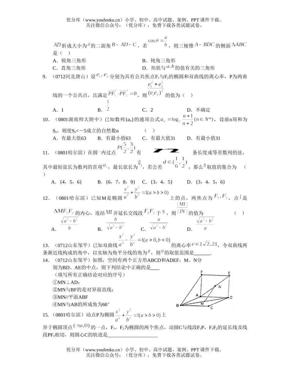 高考数学高考模拟精选5试卷_第2页